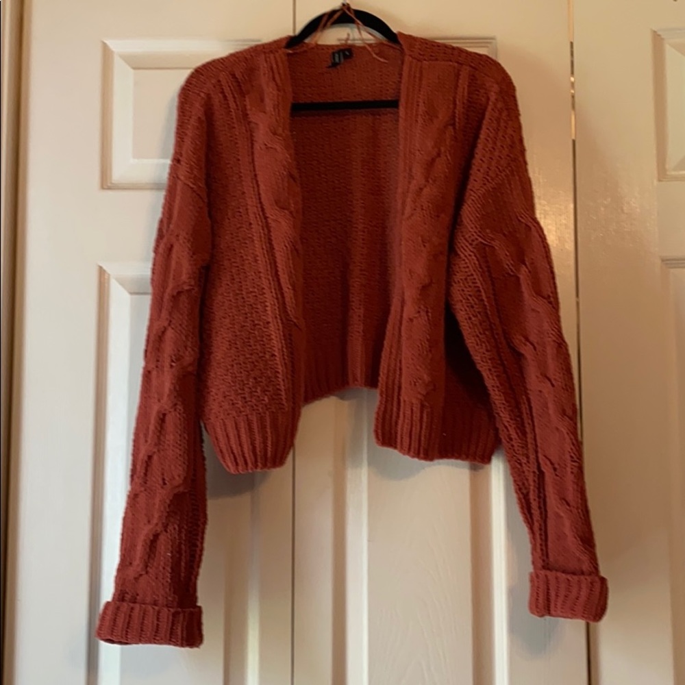 Open knit cardigan